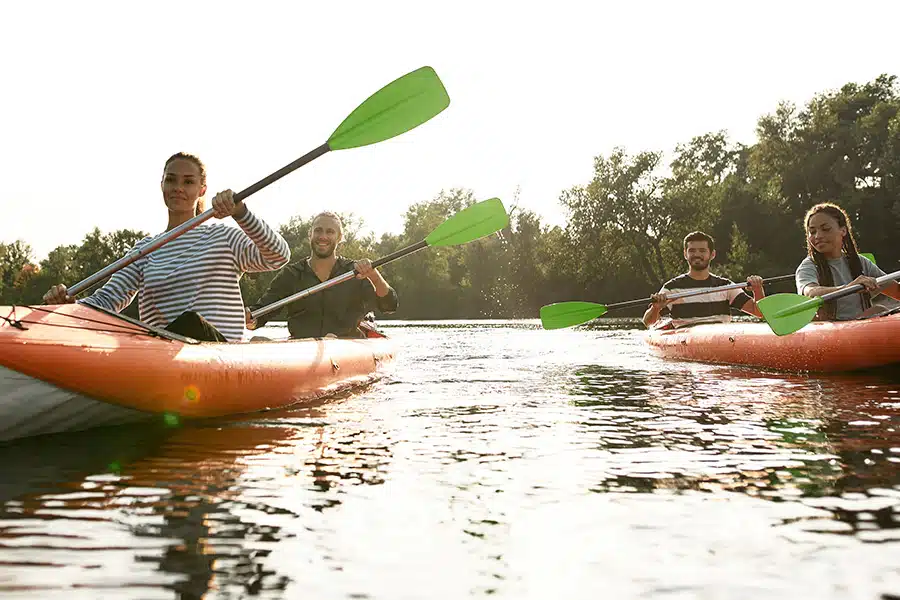 group kayaking