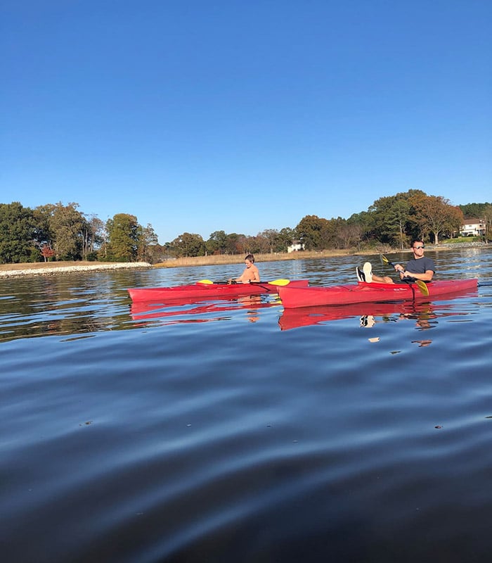 two kayakers